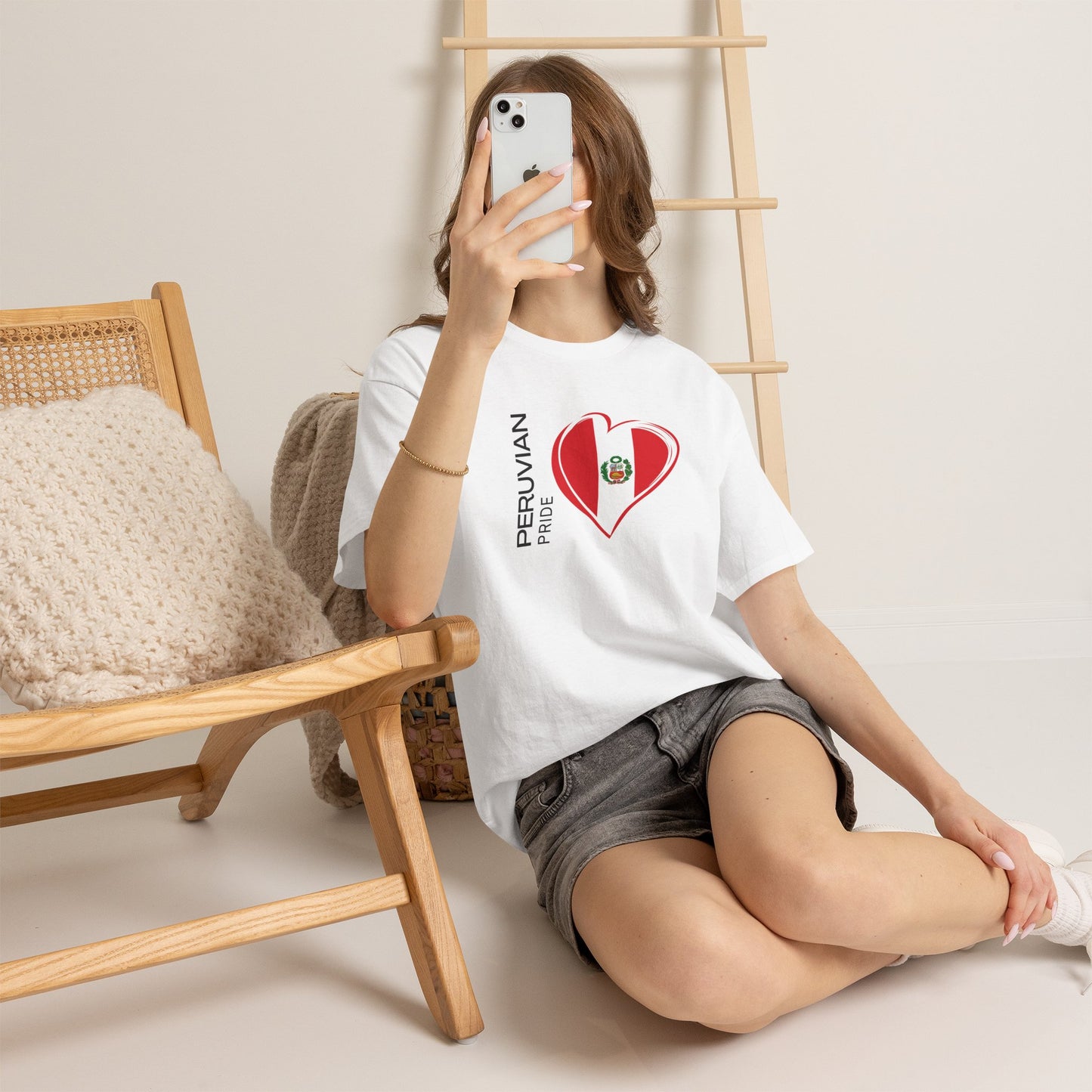 Best Peruvian Pride T-Shirt USA Unisex Flag Heart Tee