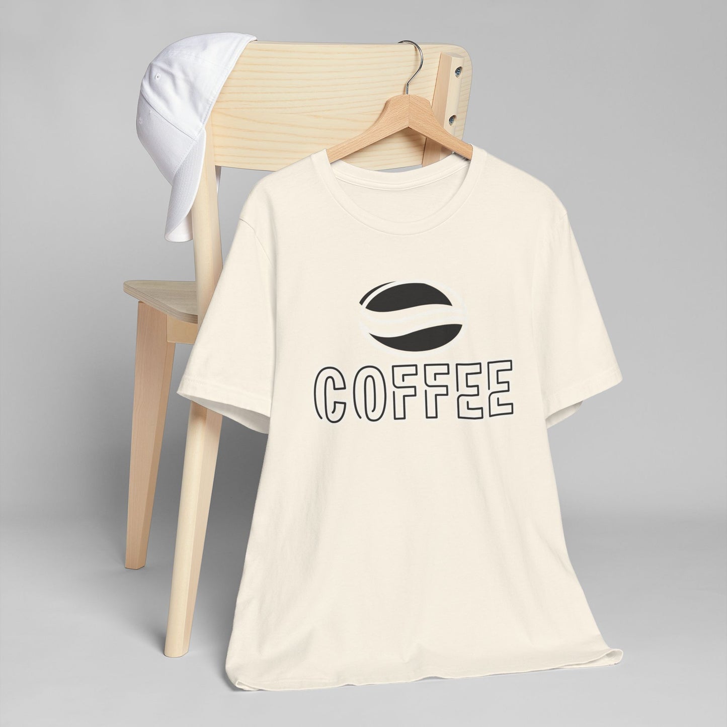 Black Coffee Logo T-Shirt – Minimalist Coffee Bean Graphic Tee for Coffee Lovers (USA Only)