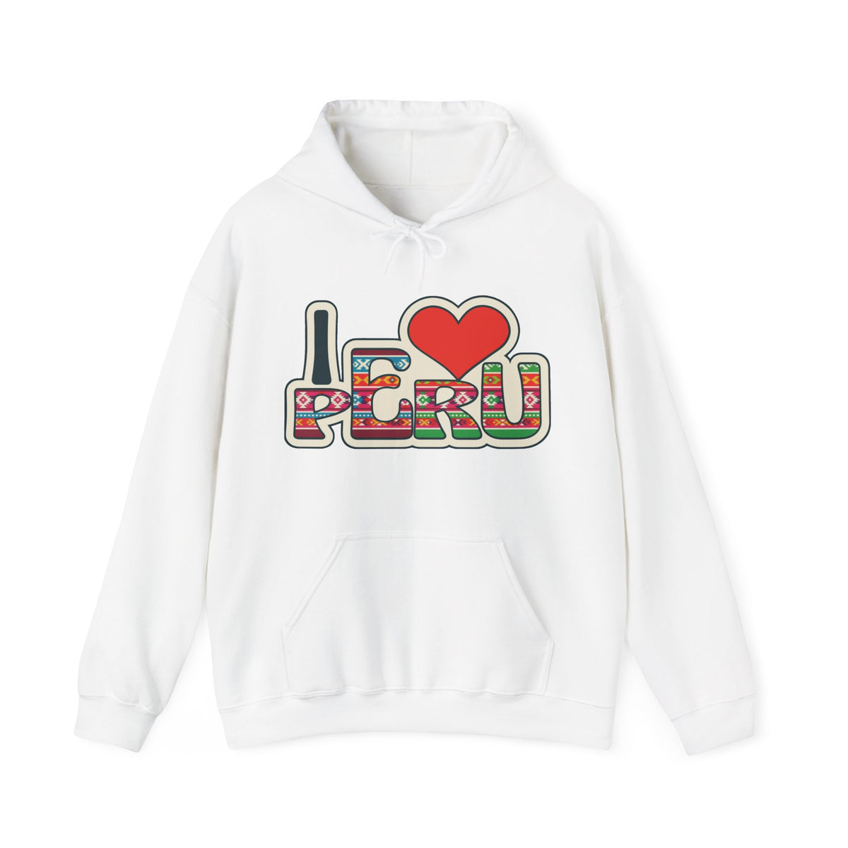 Best I Love Peru Hoodie - Colorful Andean Textile Gift