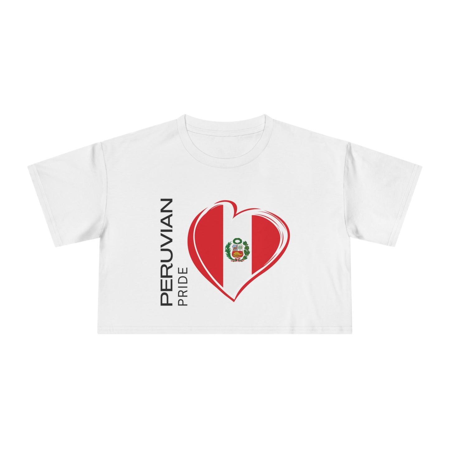 Best Peruvian Pride Crop Top | Peru Flag Heart | Gift USA