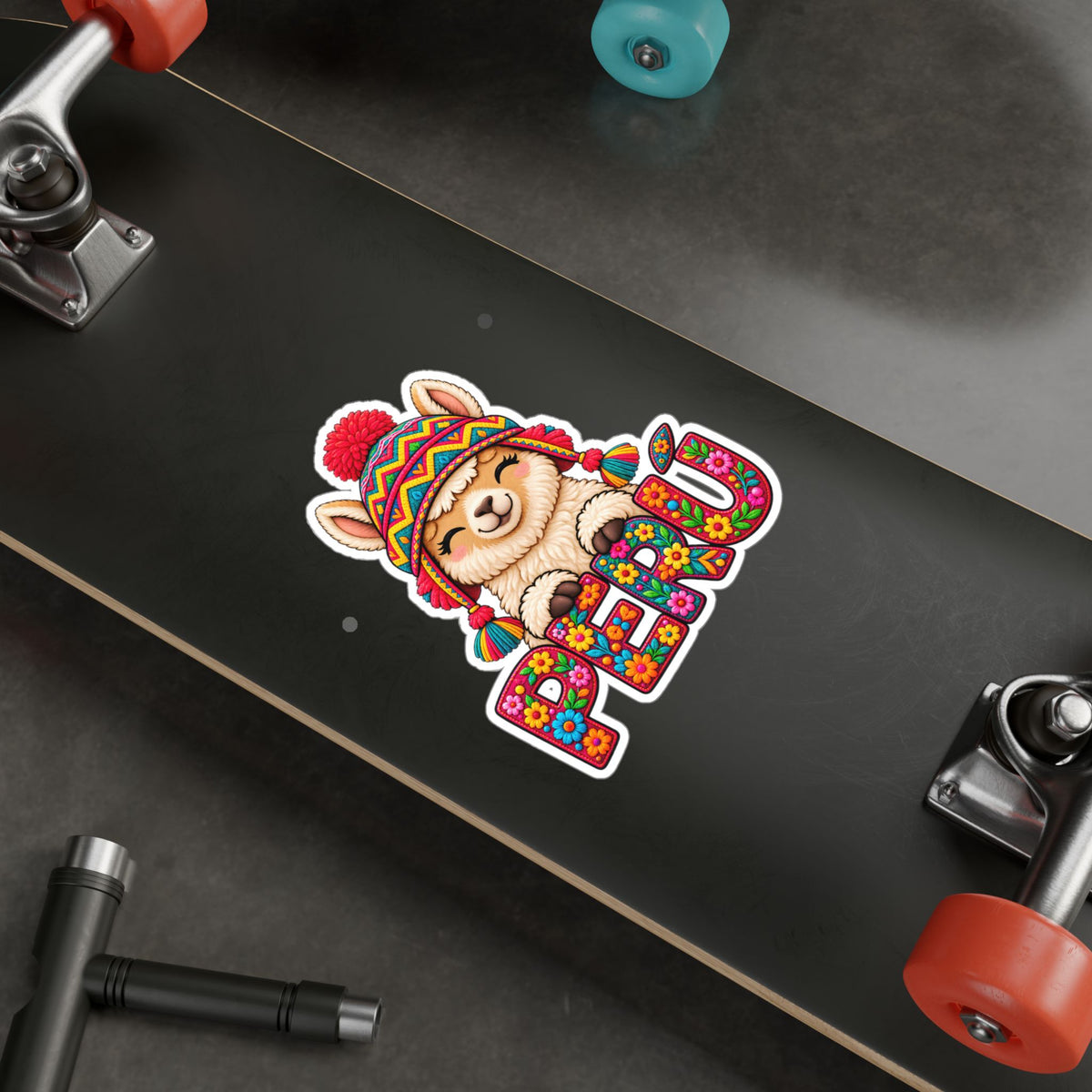 Best Chullo Llama Peru Sticker - Cute Floral Andean Decal