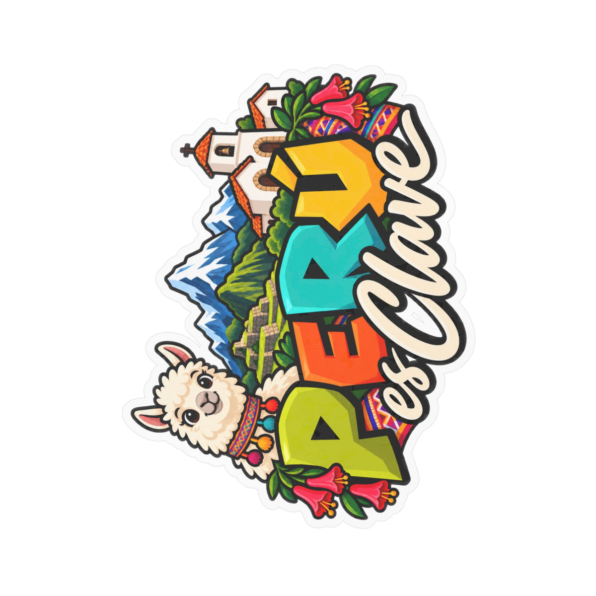 Best Perú es Clave Sticker - Alpaca & Machu Picchu Decal