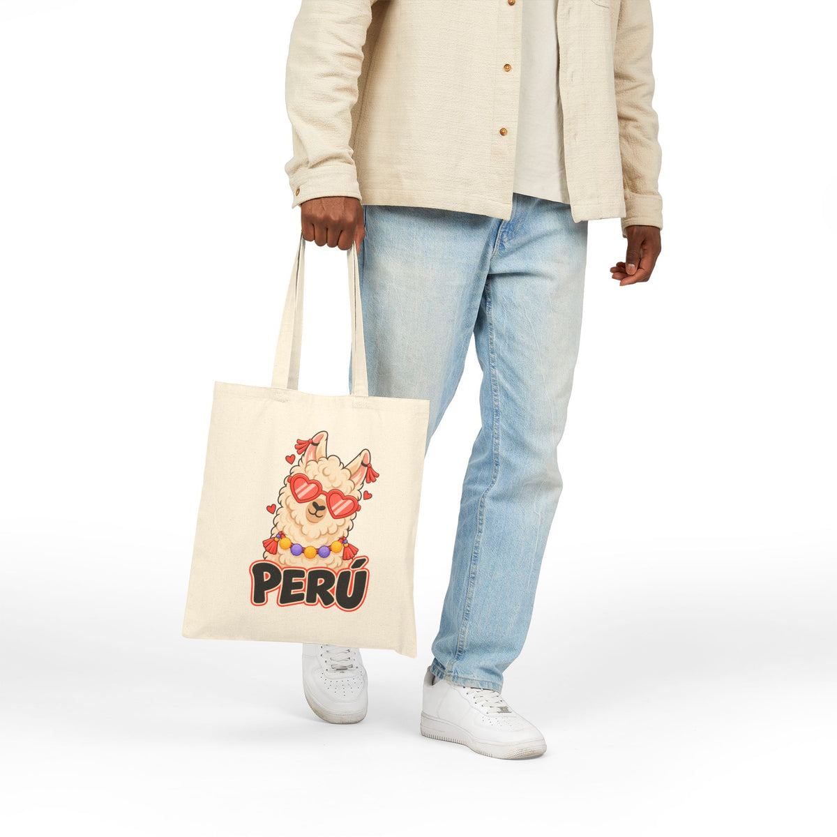 Best Cool Llama Peru Tote Bag - Heart Sunglasses Gift