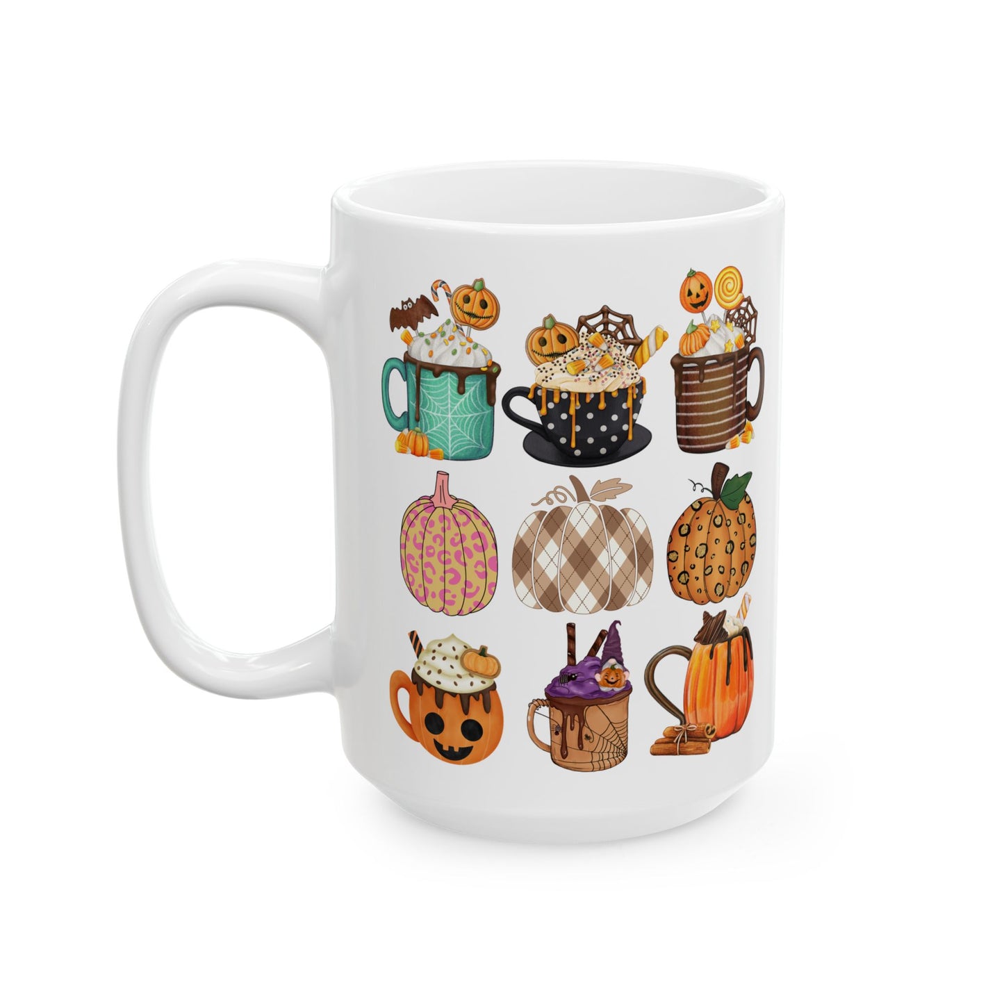 Best White Coffee Mug That's a Fall Coffee Spectacle: Phantom Pumpkin Parade