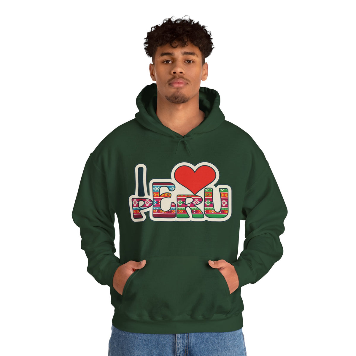 Best I Love Peru Hoodie - Colorful Andean Textile Gift
