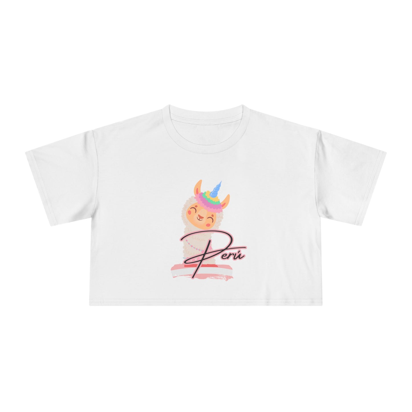 Best Peru Llama Unicorn Crop Top | Peruvian Gift USA