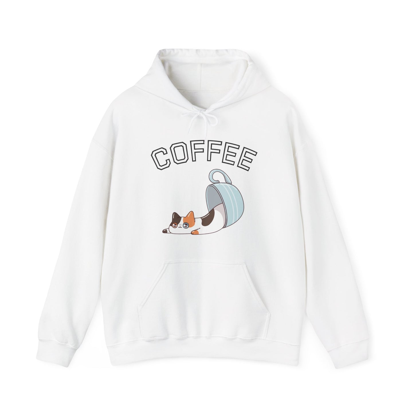 Coffee Cat Hoodie (Unisex) – Cute Cat in Coffee Mug Graphic, Hoodie for Coffee Lovers (USA Only)
