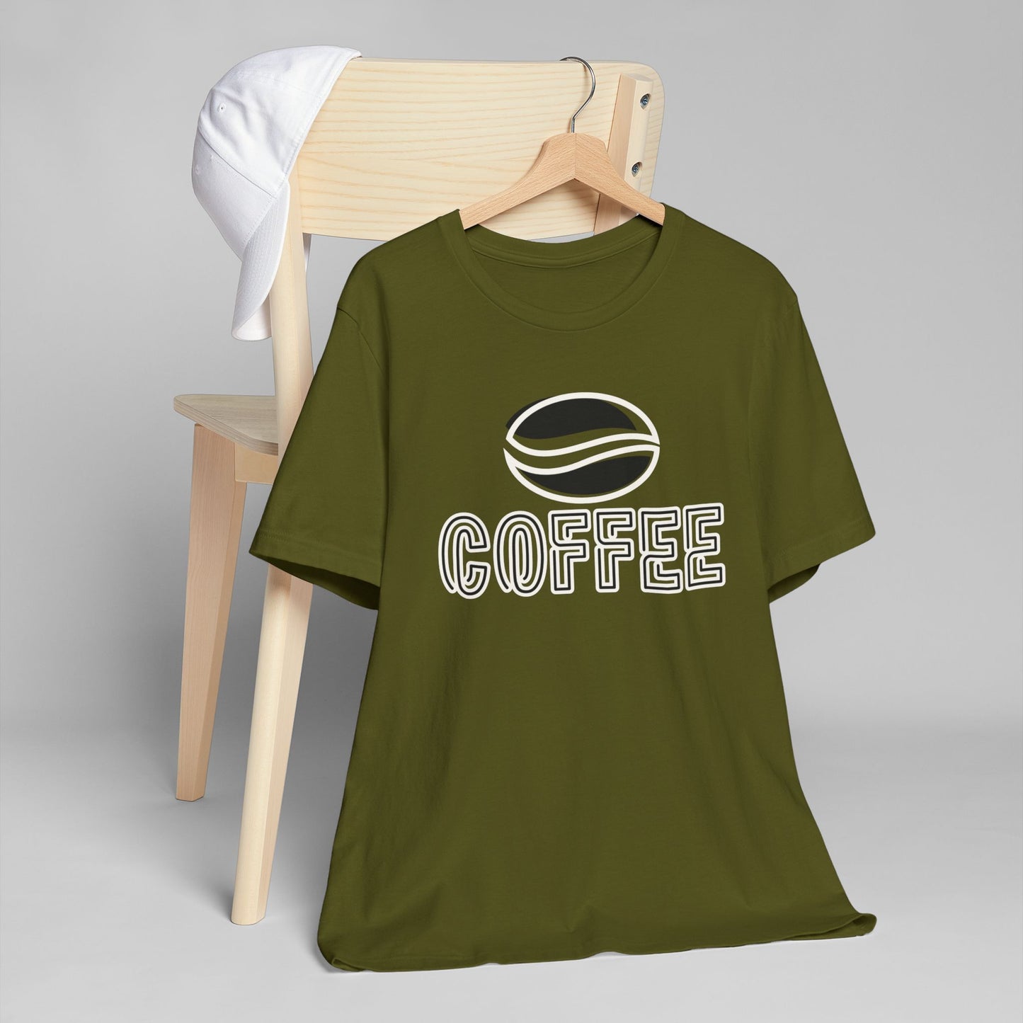 Black Coffee Logo T-Shirt – Minimalist Coffee Bean Graphic Tee for Coffee Lovers (USA Only)