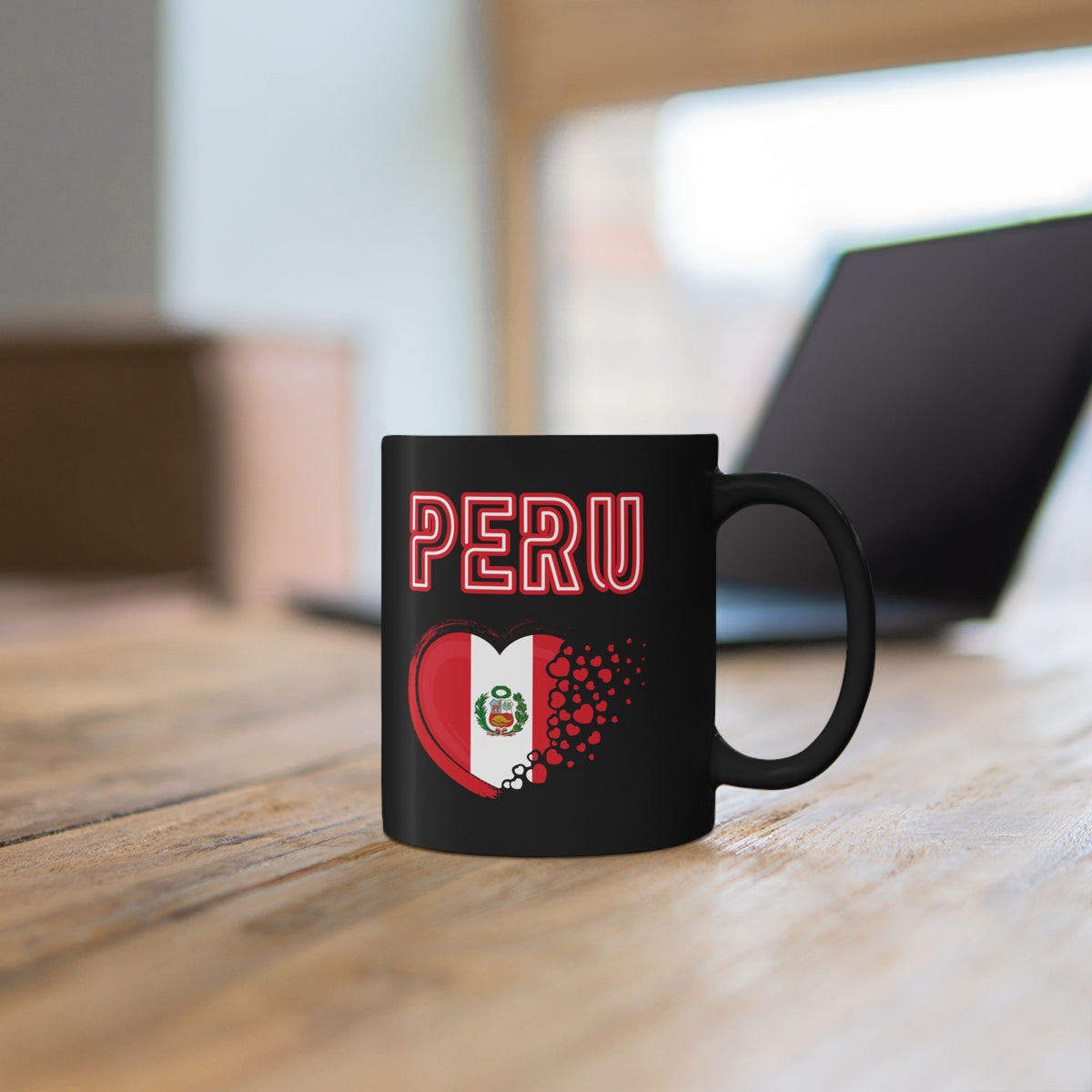 Best Peruvian Black Coffee Mug "Peru Heart Flag"