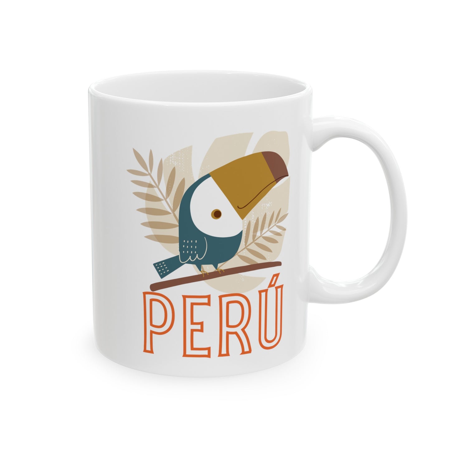 Best Peruvian Ceramic Coffee Mug, (11oz, 15oz) "Peruvian Jungle"