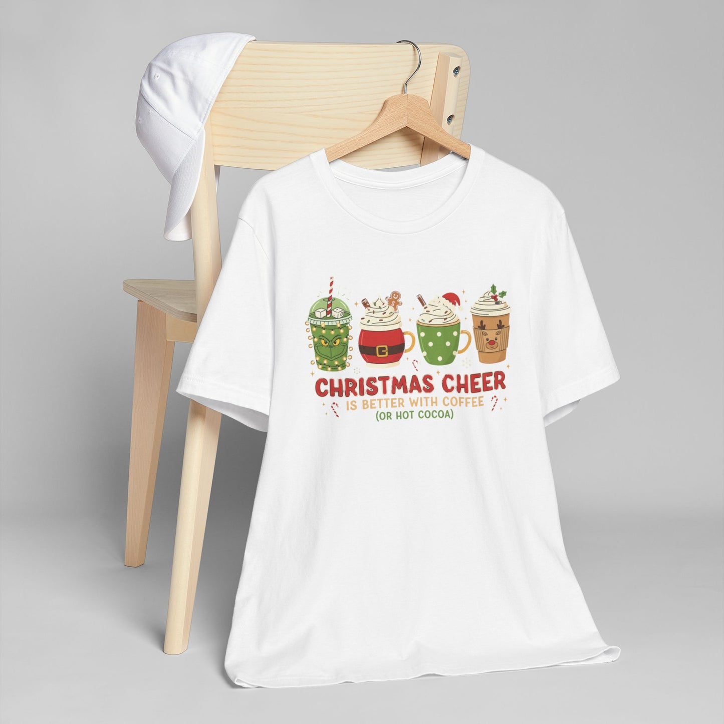 🎄☕ Christmas Cheer Coffee T-Shirt USA | Holiday Coffee & Cocoa Tee