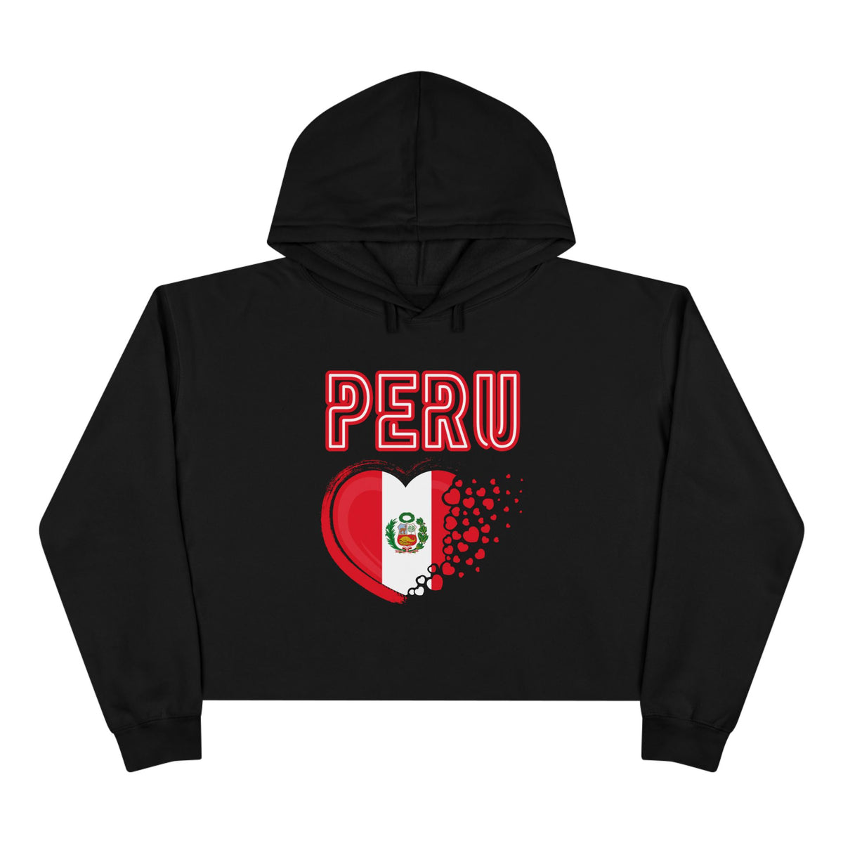 Best Peru Flag Heart Crop Hoodie - Peruvian Love Gift