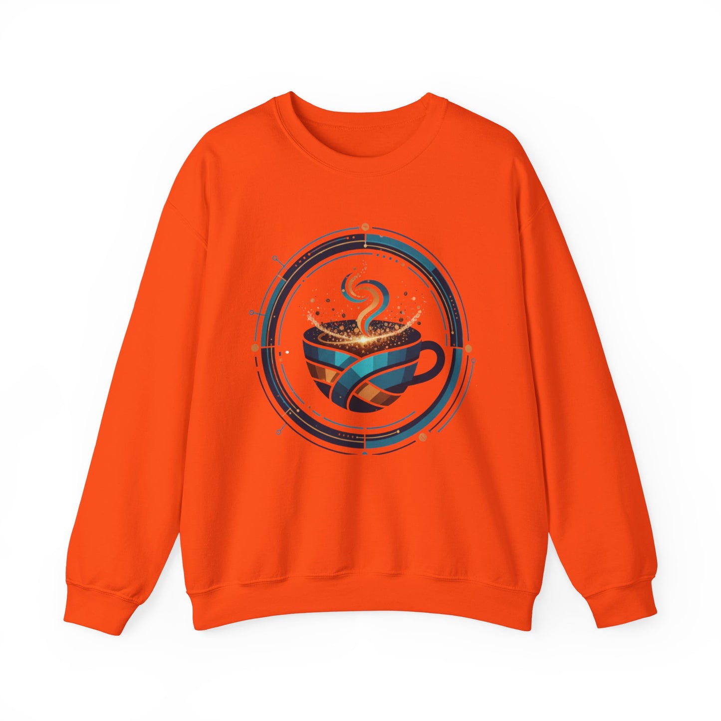 🔵☕ Futuristic Coffee Cup Sweatshirt USA | Eco-Friendly Unisex Coffee Sweater