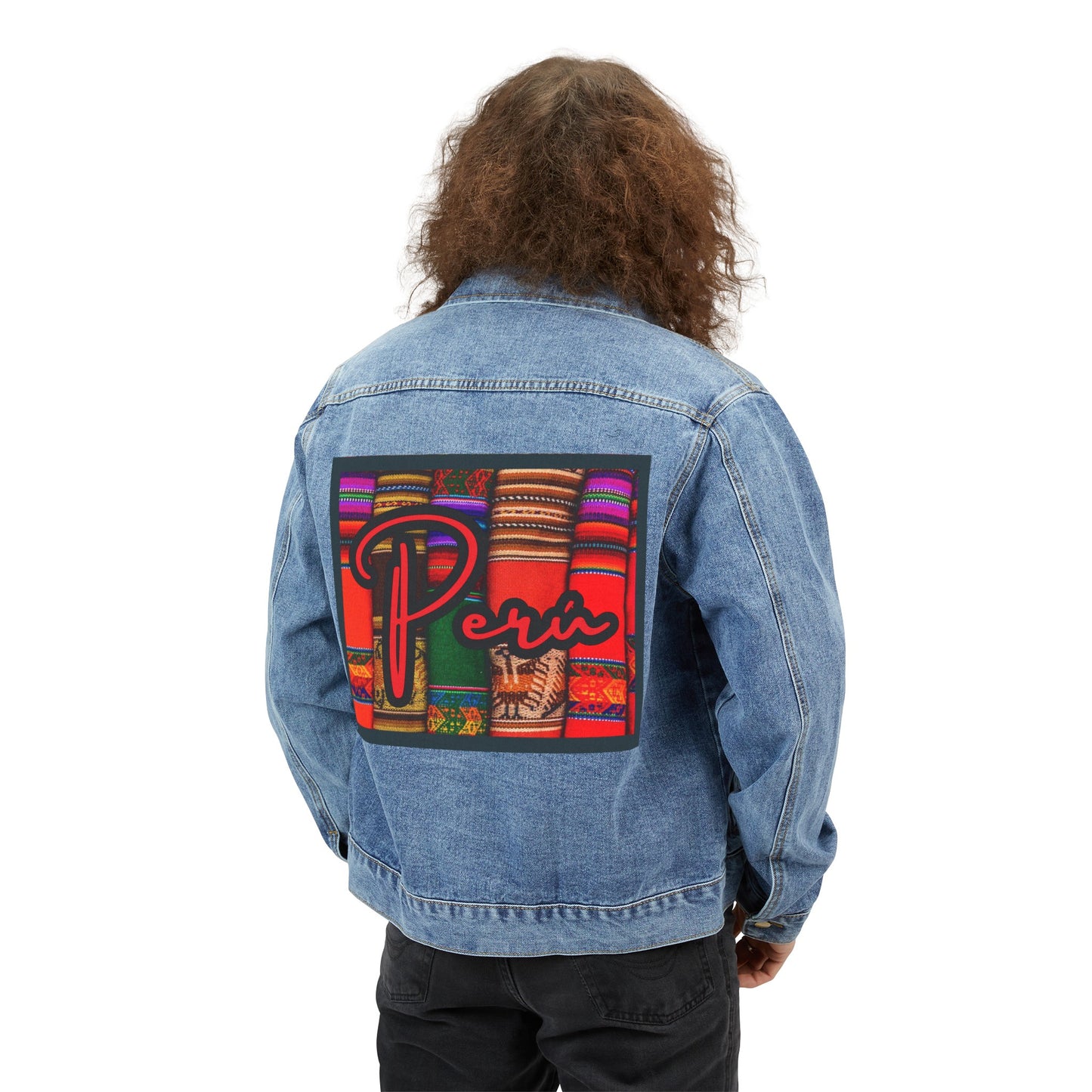 Peruvian Inspired Men's Denim Jacket "Peru  Manta"