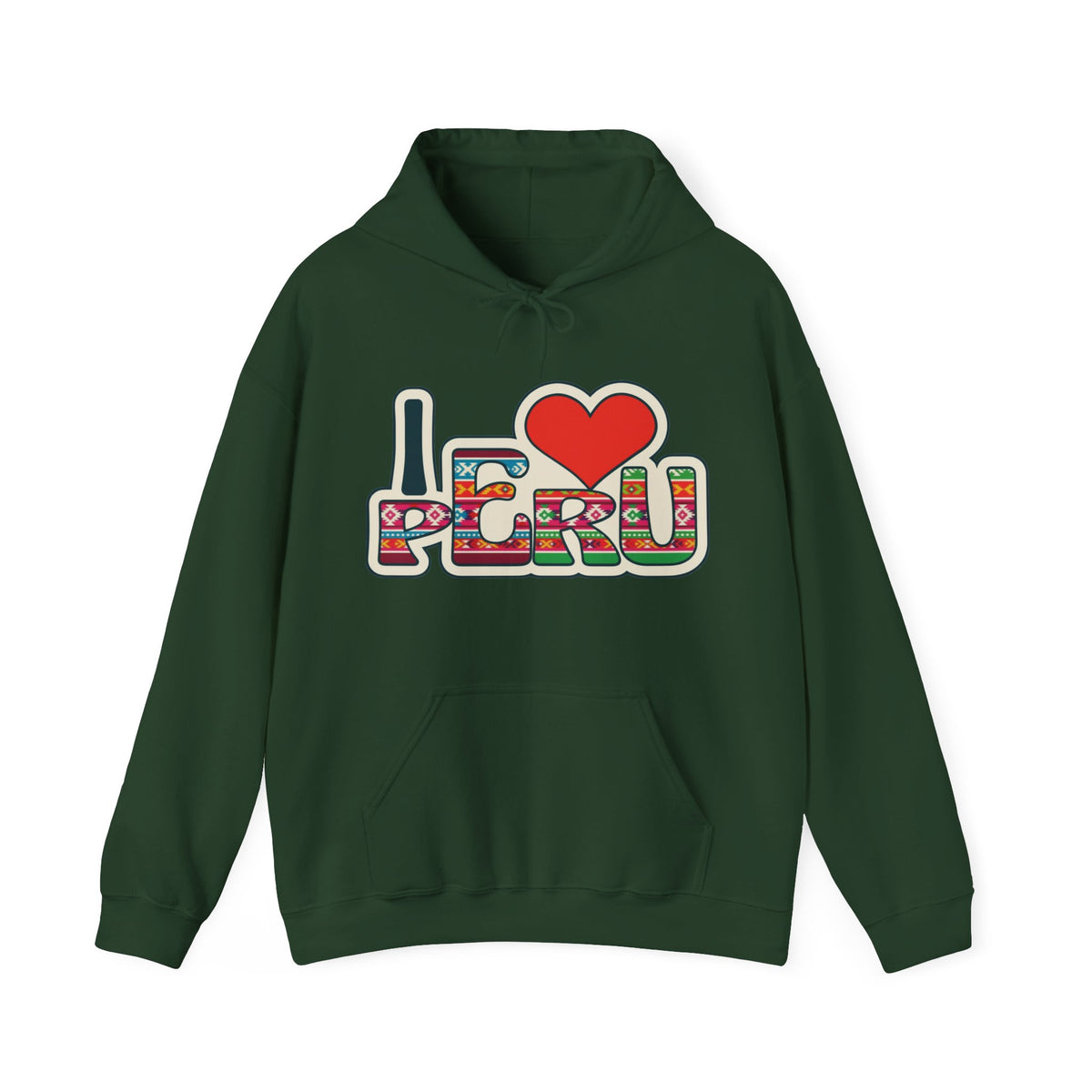 Best I Love Peru Hoodie - Colorful Andean Textile Gift