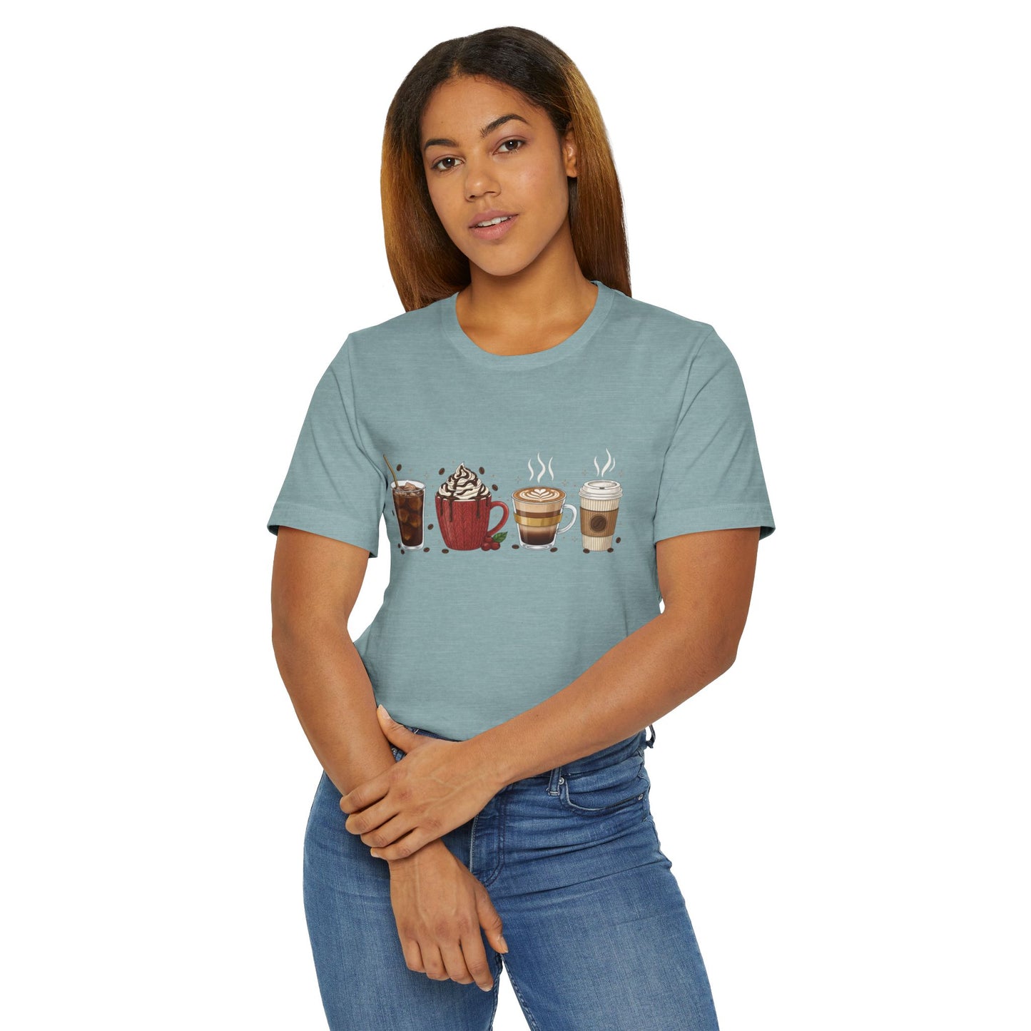 ☕ Holiday Coffee Drinks Unisex T-Shirt USA | Coffee Lovers Tee