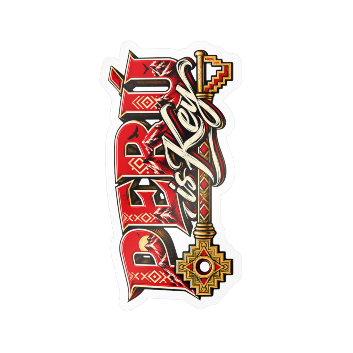Best Peru is Key Sticker - Gold Key Andes Vinyl Decal
