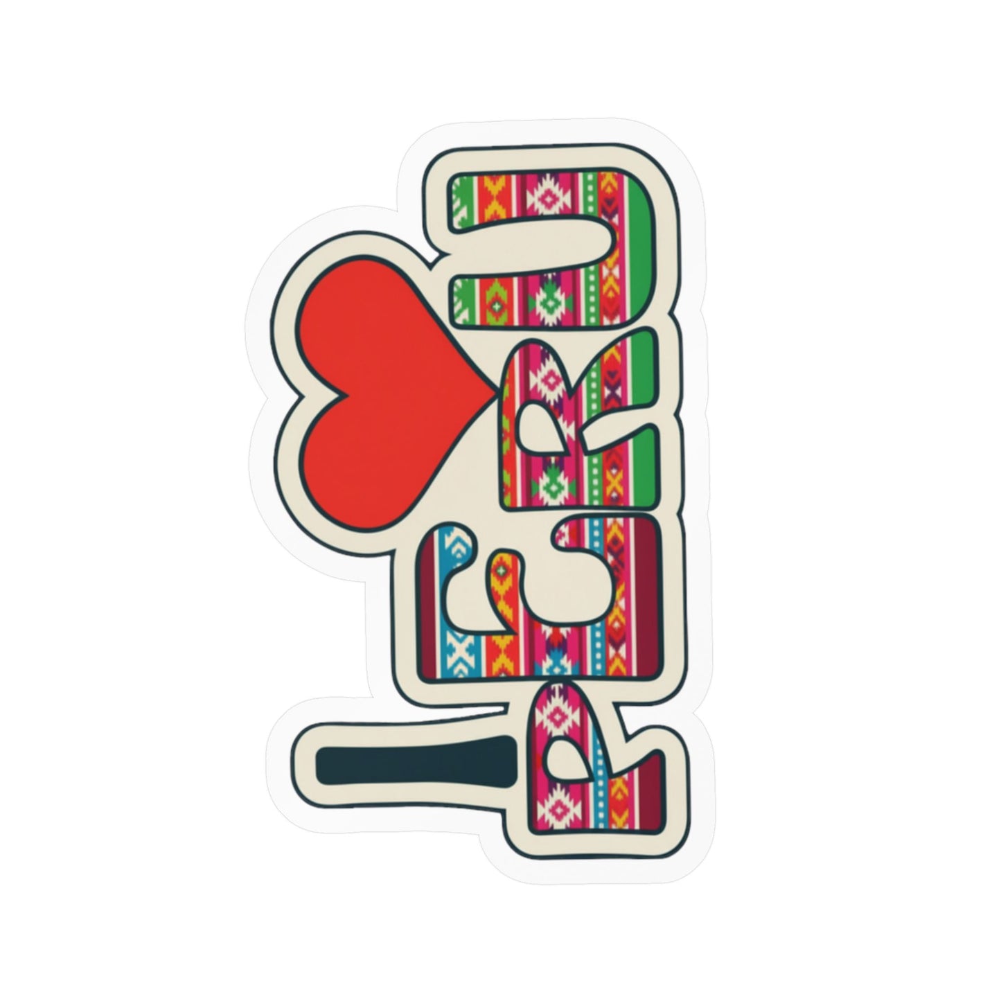 Best I Love Peru Sticker - Textile Design