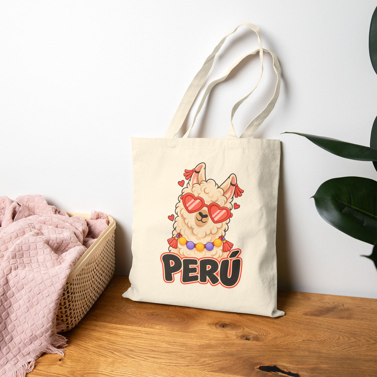 Best Cool Llama Peru Tote Bag - Heart Sunglasses Gift