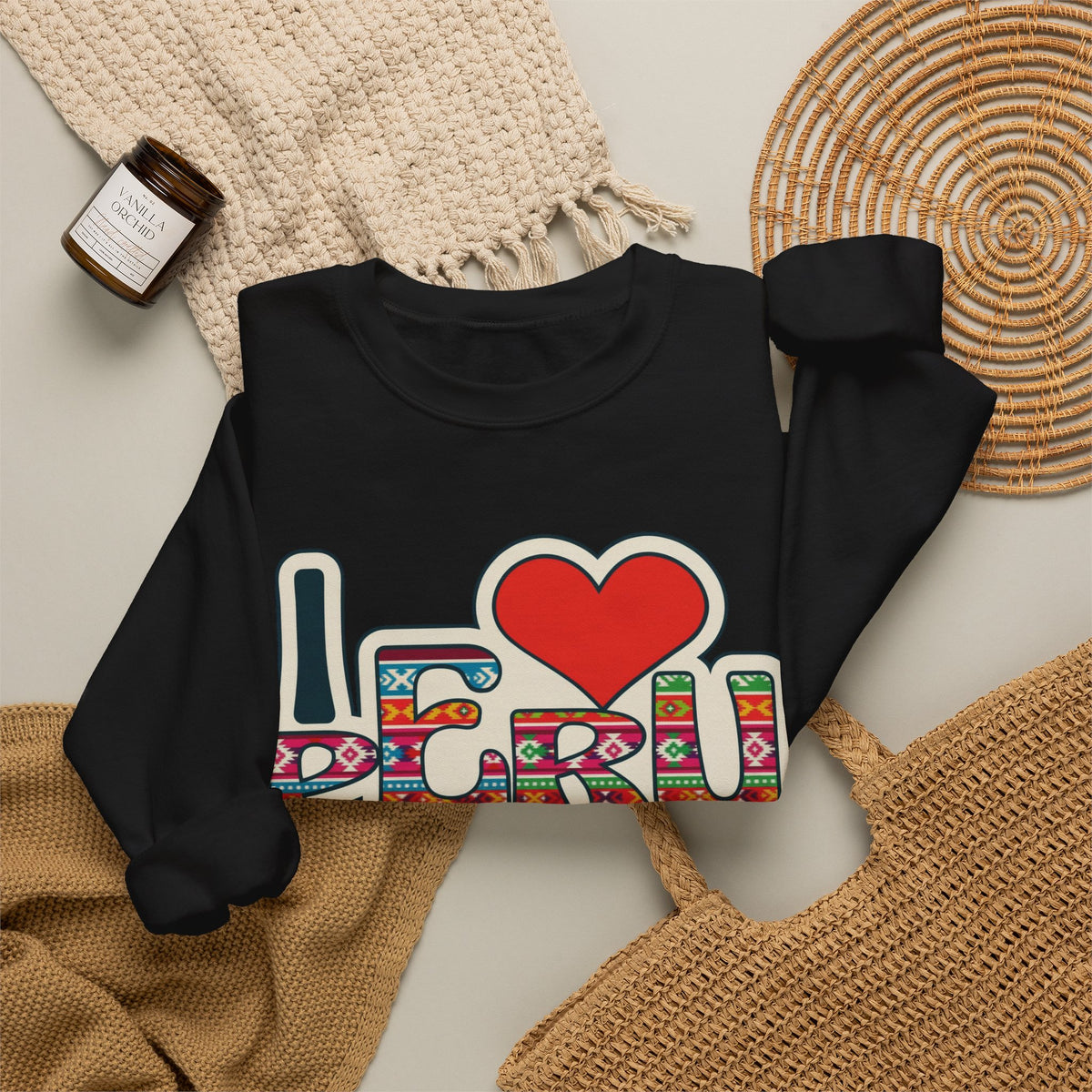 Best I Love Peru Sweatshirt - Andean Textile Crewneck Gift