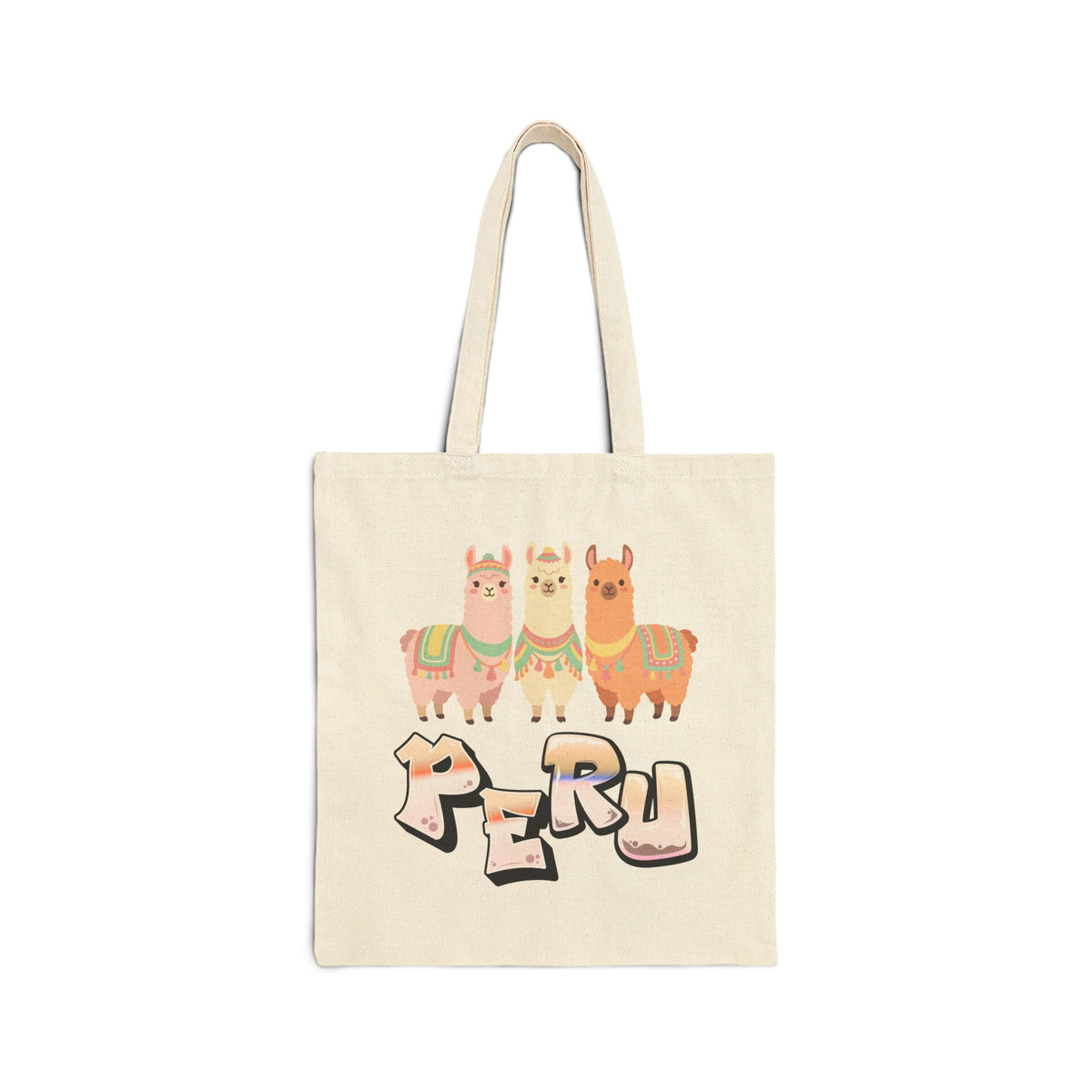 Best Peru Three Llamas Canvas Tote Bag