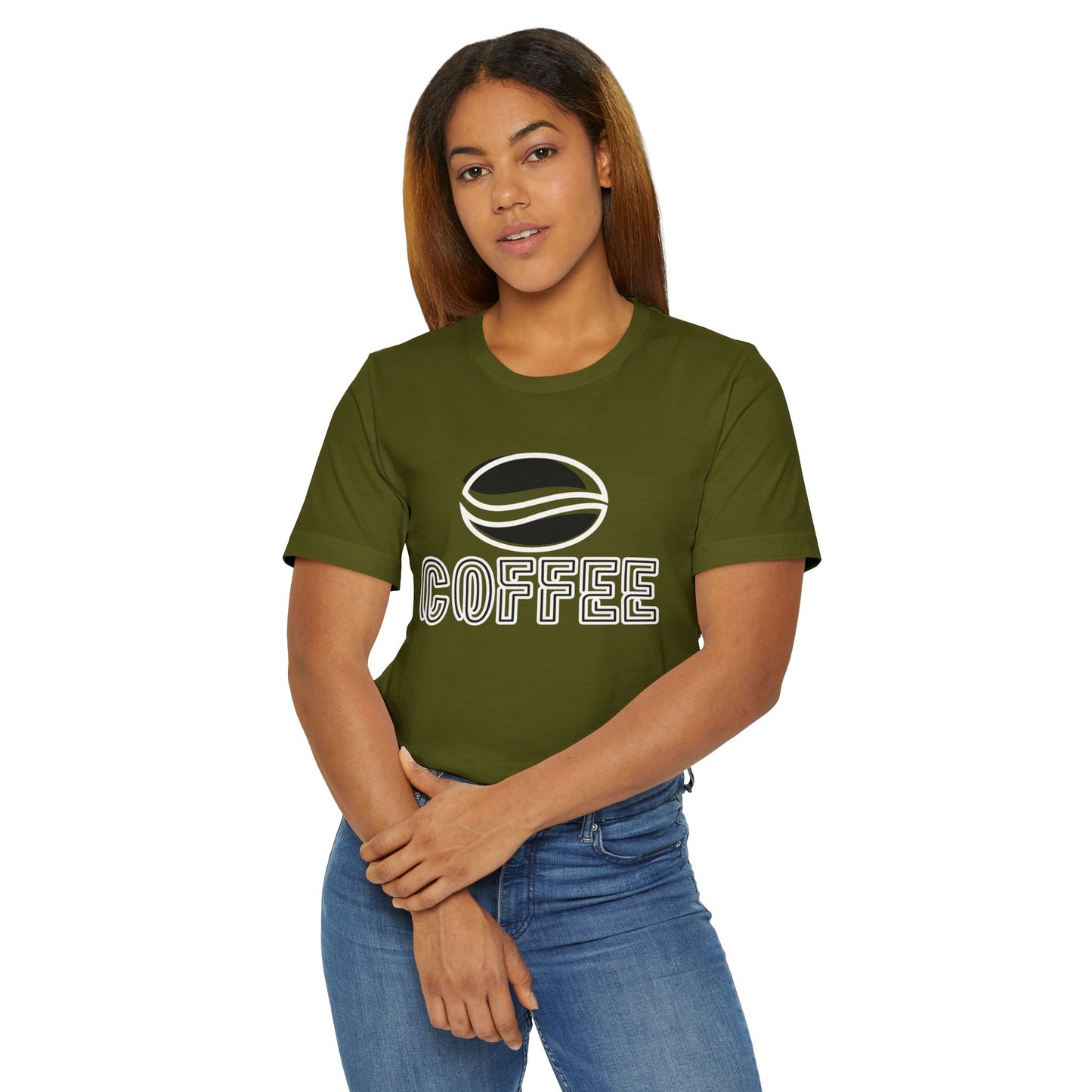 Black Coffee Logo T-Shirt – Minimalist Coffee Bean Graphic Tee for Coffee Lovers (USA Only)