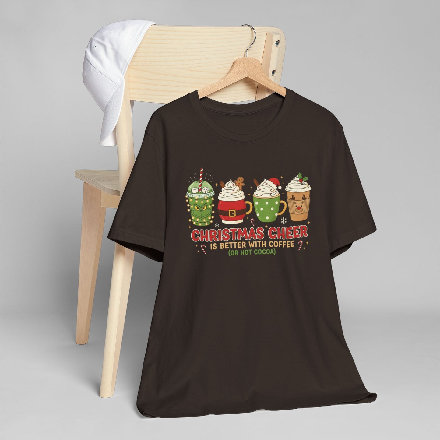 🎄☕ Christmas Cheer Coffee T-Shirt USA | Holiday Coffee & Cocoa Tee