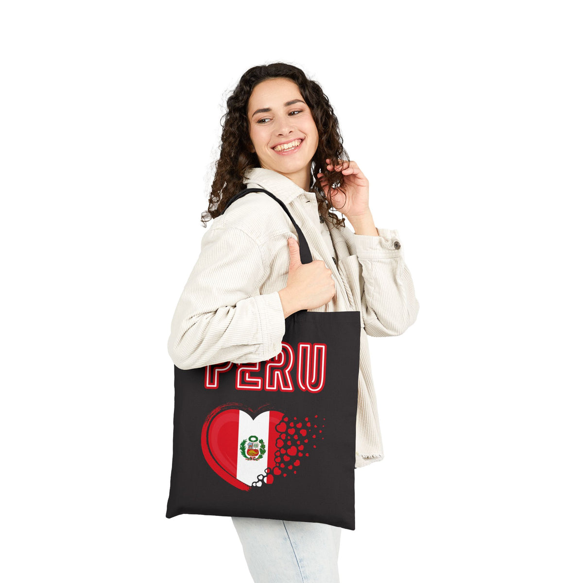 Best Peru Heart Flag Canvas Tote Bag