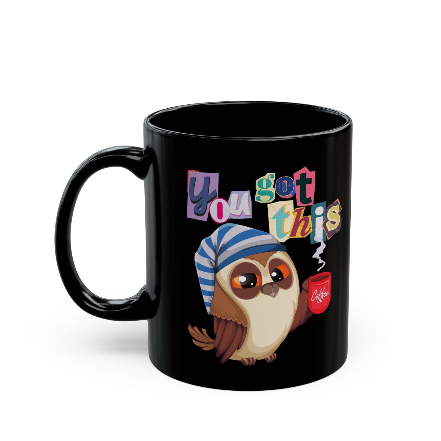 Best Black Coffee Mug with Sleepy Owl's Wake-Up Call: Midnight Motivator