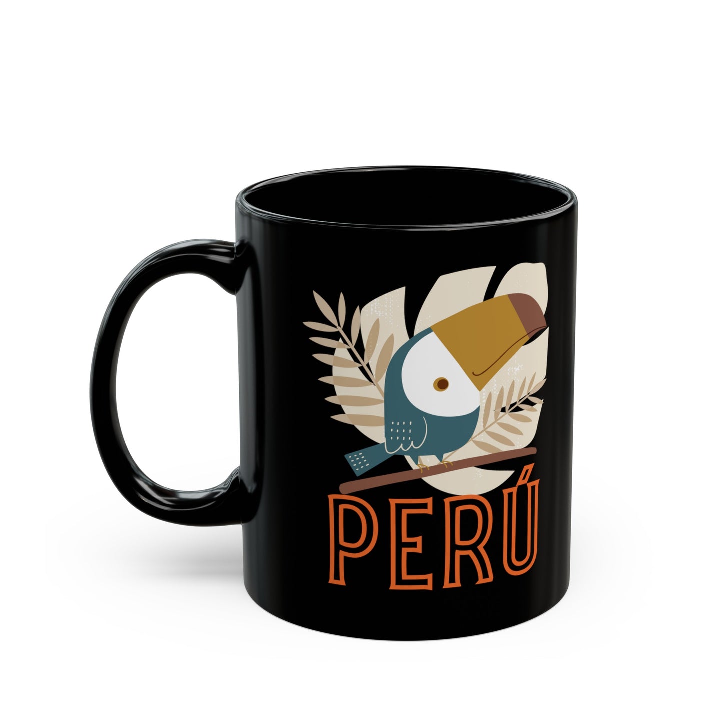 Best Peruvian Coffee Black Mug (11oz, 15oz) "Peru Rainforest"