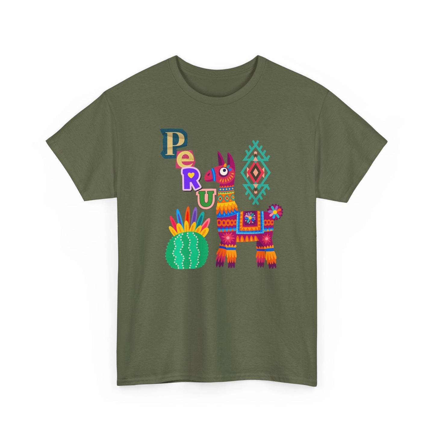Best Peruvian Llama T-Shirt USA Colorful Peru Pride Unisex Te