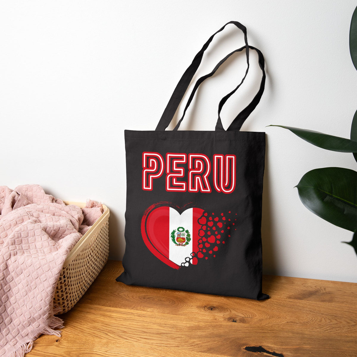 Best Peru Heart Flag Canvas Tote Bag