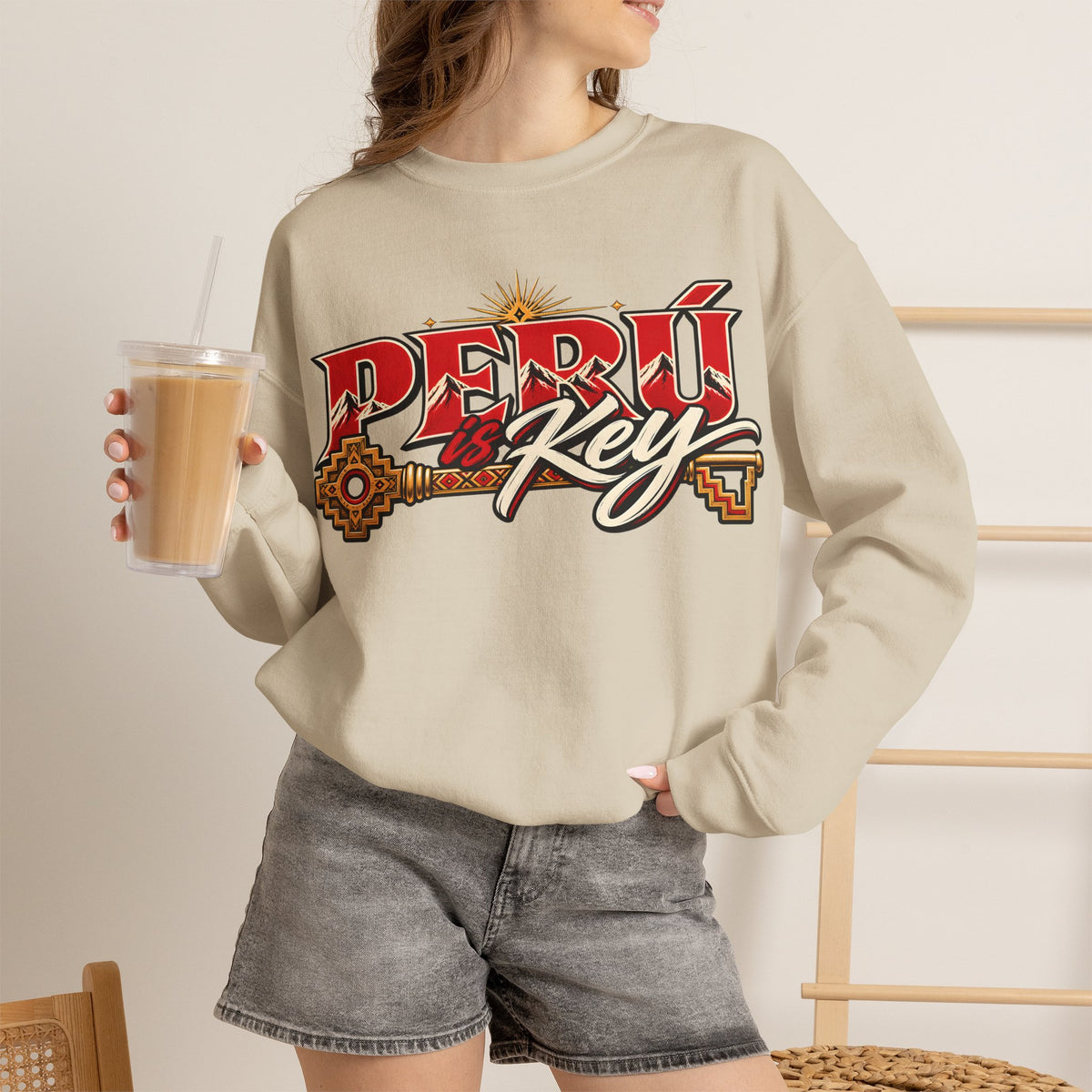 Best Peru is Key Sweatshirt - Golden Sun Andes Crewneck