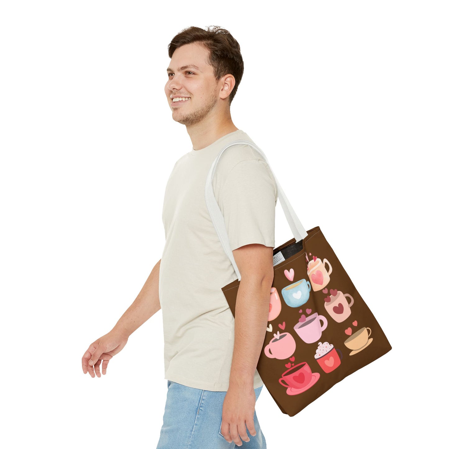 Best Coffee Tote Bag "Coffee Mugs Heart"