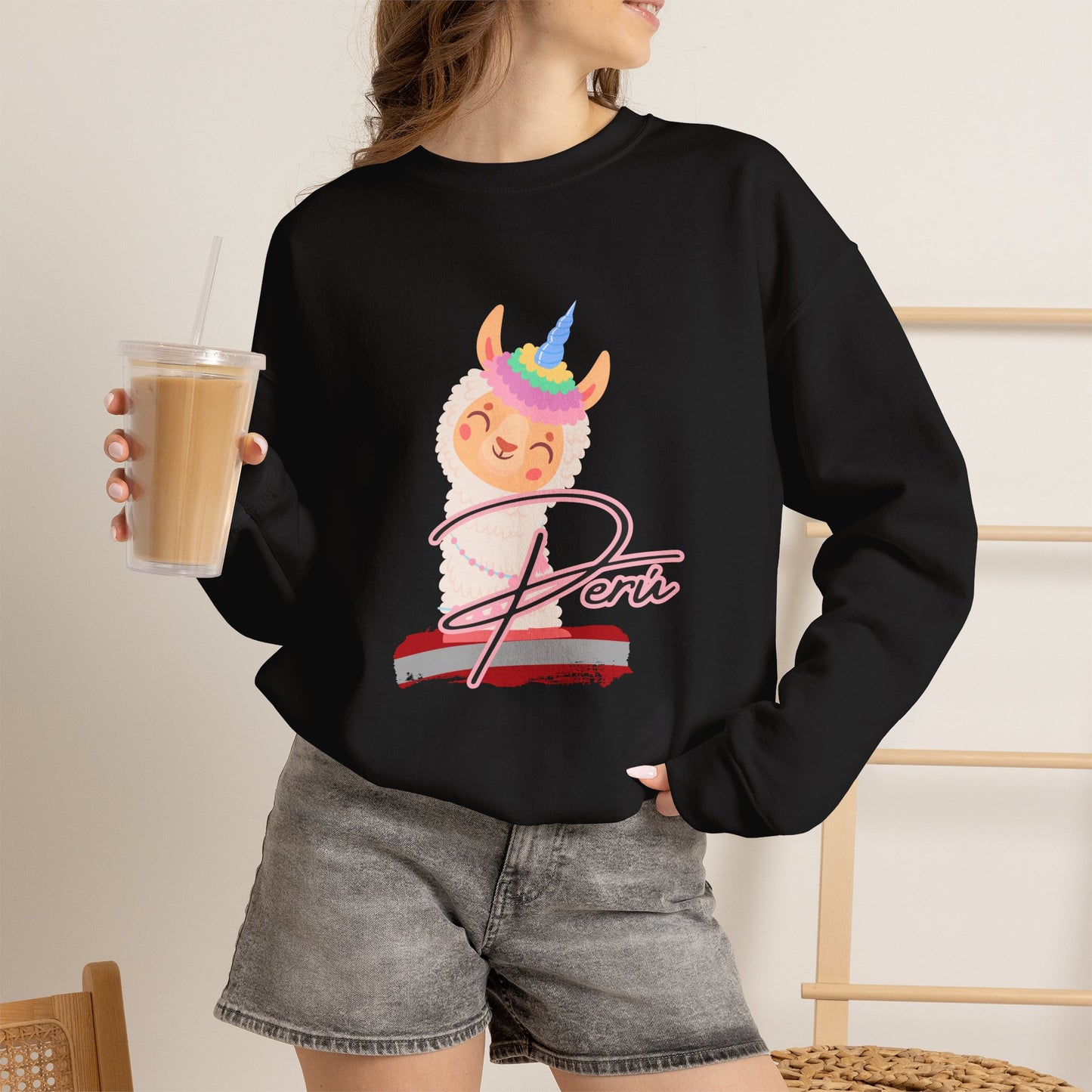 Best Peruvian Unisex Sweatshirt "Llama Unicorn"