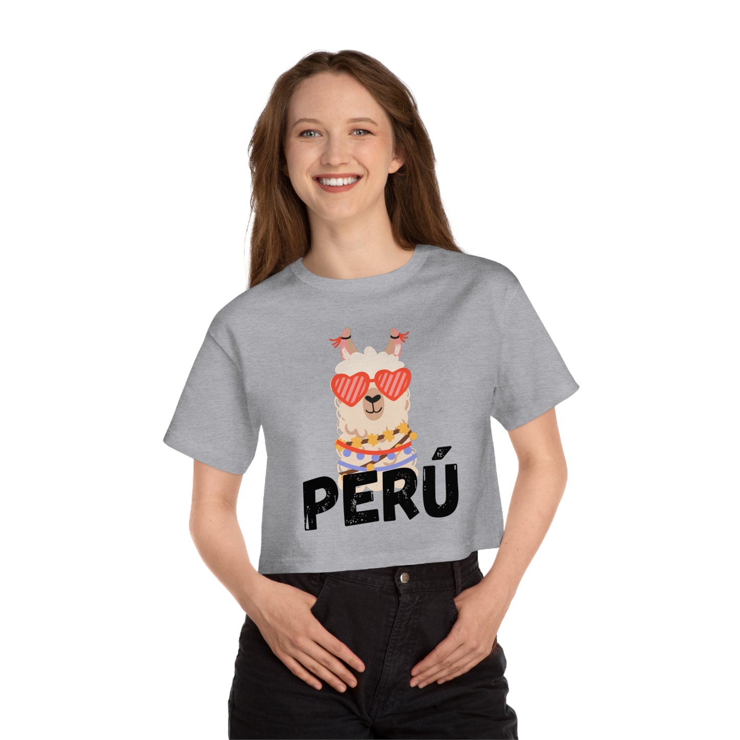 Champion Peruvian Cropped T-Shirt "Peru Llama"