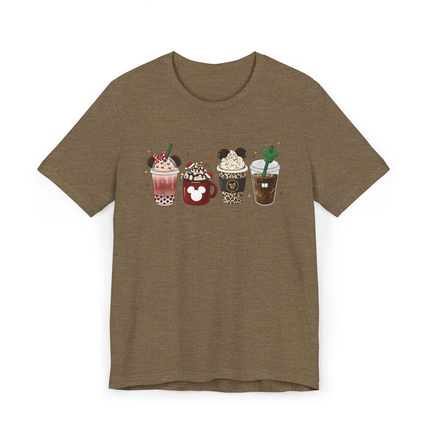 🎀☕ Cute Holiday Coffee Cups T-Shirt USA | Coffee Lovers Tee