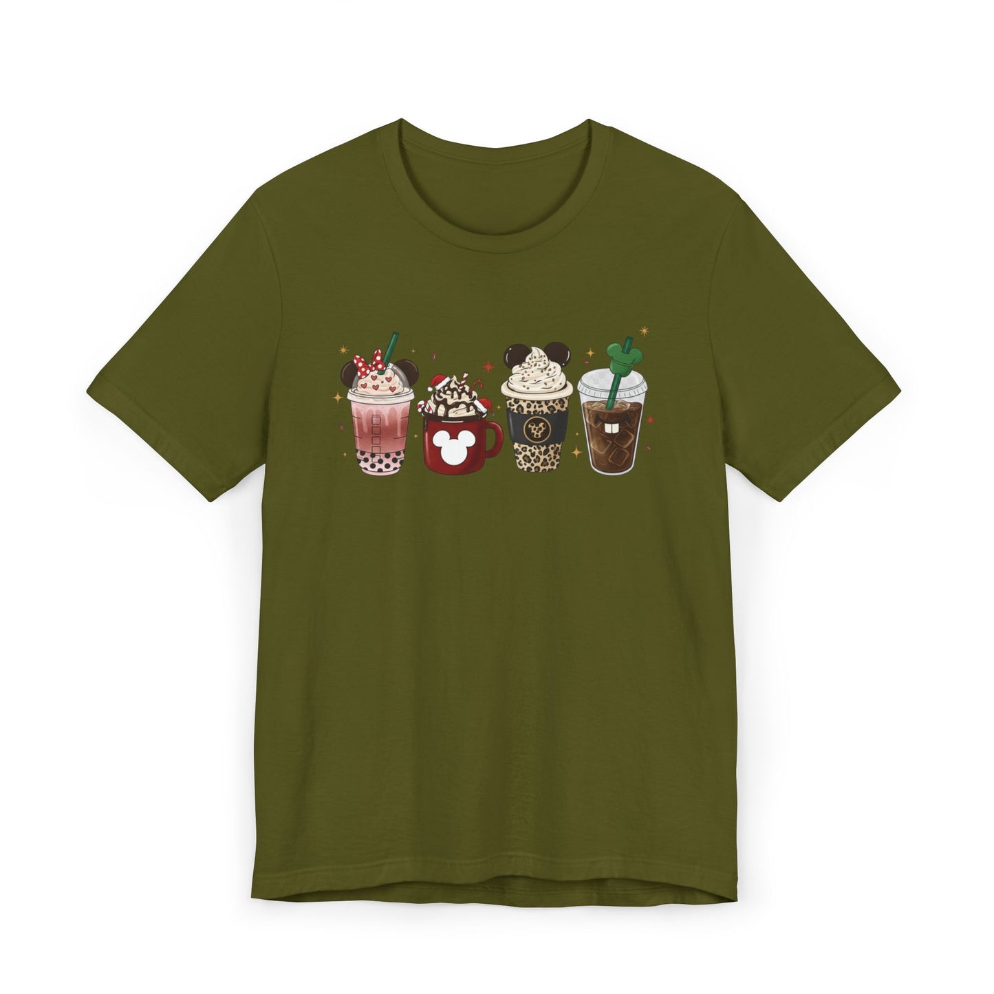 🎀☕ Cute Holiday Coffee Cups T-Shirt USA | Coffee Lovers Tee