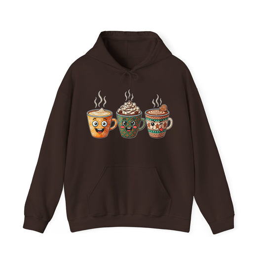 Festive Coffee Cups Hoodie USA 🎄☕ – Unisex Holiday Coffee Hoodie with Fun Designs