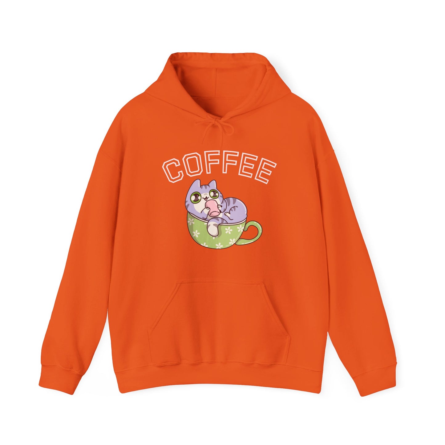 Coffee Cat in a Cup Hoodie – Cute Kitty Coffee Graphic Sweatshirt for Coffee Lovers (USA Only)