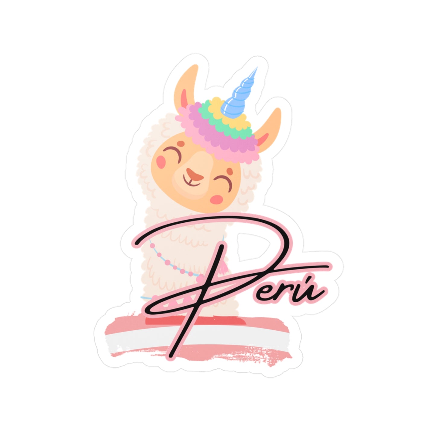 Best Peru Unicorn Llama Sticker USA Waterproof Vinyl Decal