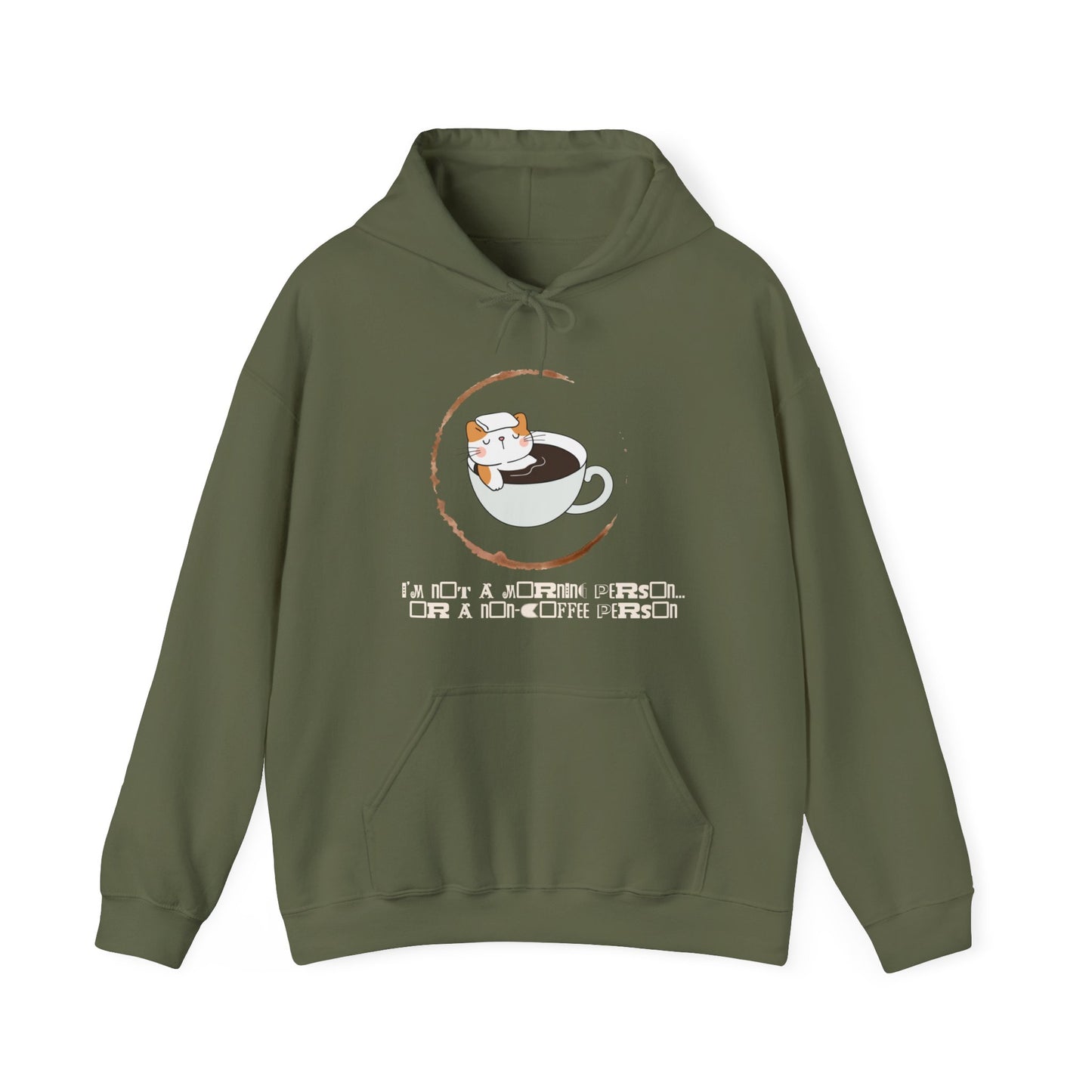 🐱☕ Not a Morning Person Coffee Cat Hoodie USA | Funny Coffee Hoodie