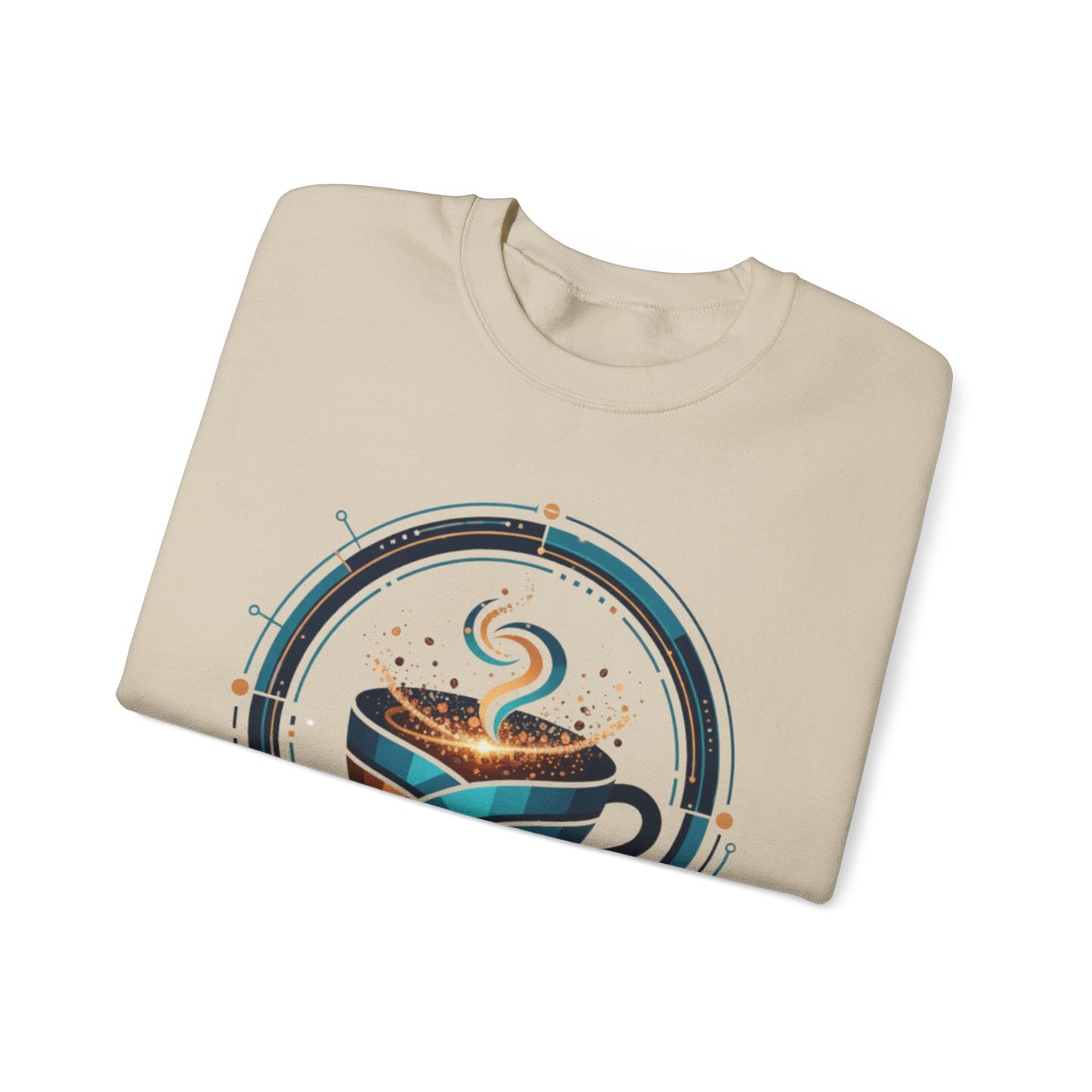 🔵☕ Futuristic Coffee Cup Sweatshirt USA | Eco-Friendly Unisex Coffee Sweater
