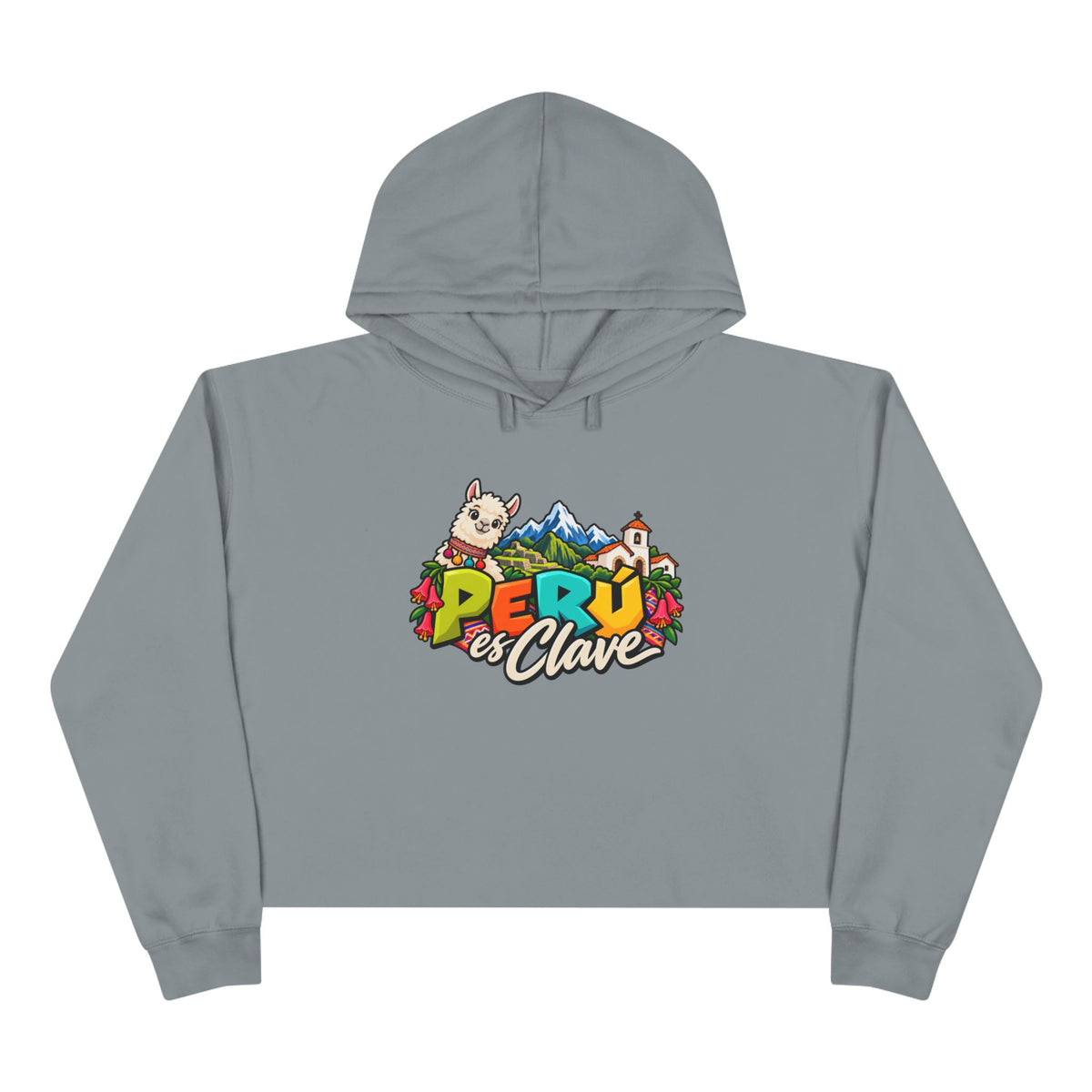Best Perú es Clave Crop Hoodie - Alpaca & Machu Picchu Gift