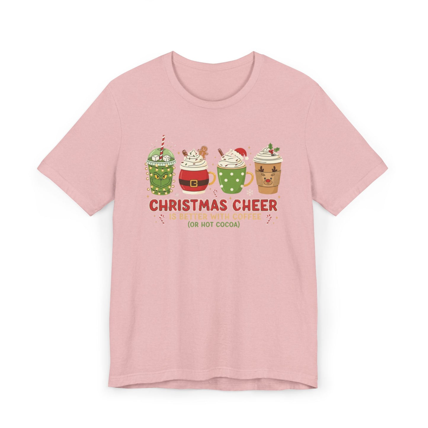 🎄☕ Christmas Cheer Coffee T-Shirt USA | Holiday Coffee & Cocoa Tee