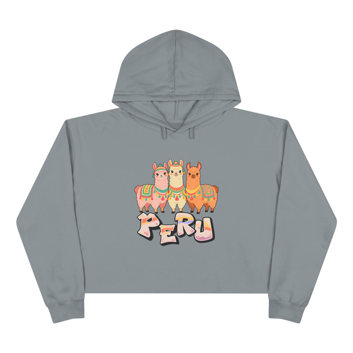 Best Pastel Llama Peru Crop Hoodie - Cute Llama Trio Gift