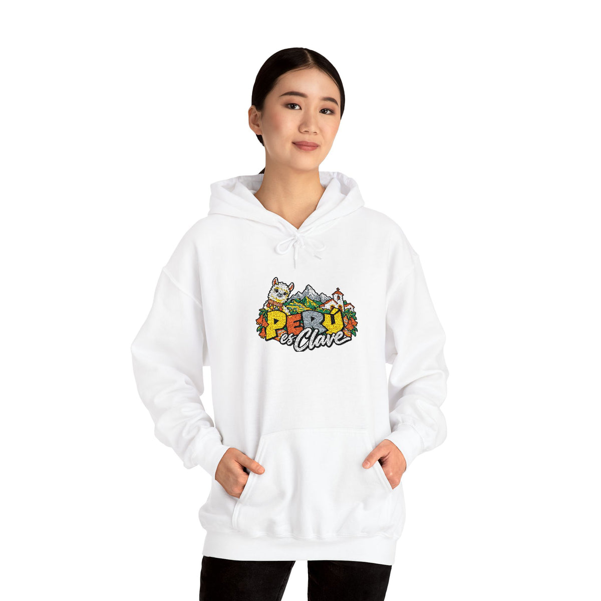 Best Perú es Clave Embroidered Hoodie - Alpaca & Andes Gift