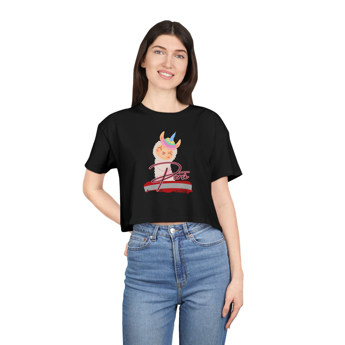 Best Peru Llama Unicorn Crop Top | Peruvian Gift USA