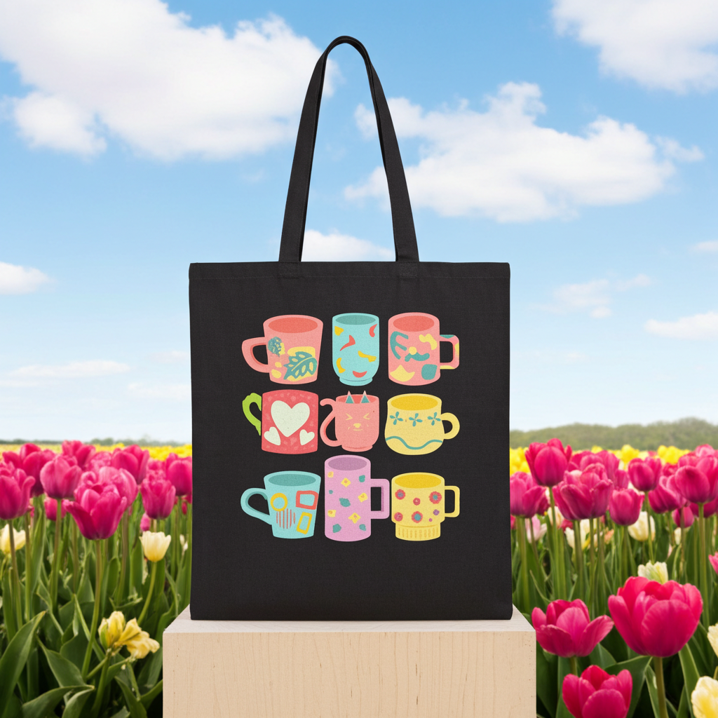 Best coffee Cotton Canvas Tote Bag "Coffee Mugs for Coffee Addicts 1"